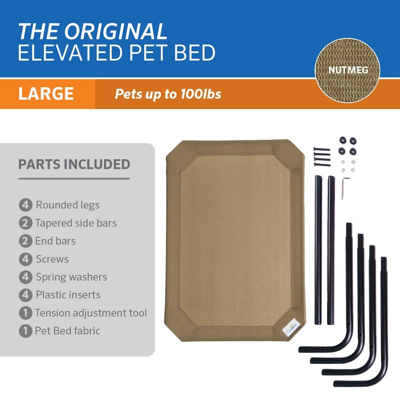 Coolaroo Original Elevated Dog Bed - Breathable Off-The-Ground Pet Bed with Cooling Fabric, Joint Relief & Moisture-Resistant Fabric, 100% Recyclable, Easy Clean, Nutmeg, Large - Image 5